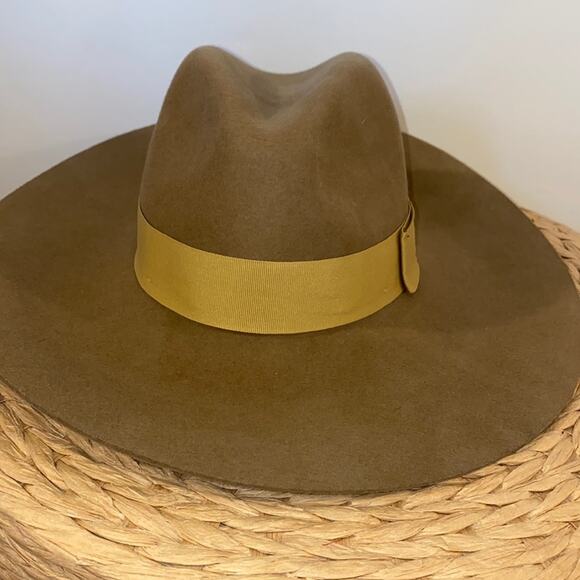 Brixton felt hat size small euc tan boho - Picture 1 of 11